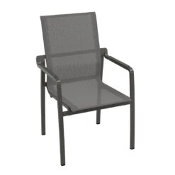 Sieger Yara Stapelsessel Aluminium/Textilux® Eisengrau/Silbergrau