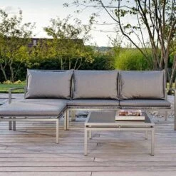 Stern Skelby Loungehocker Aluminium/Textilene Graphit/Silbergrau -Gartenmöbelgeschäft 1027040 2