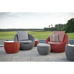 Stern Anny Loungetisch Geflecht/Glas 54x32 Cm Basaltgrau/Seidengrau -Gartenmöbelgeschäft 1028107 3