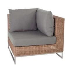 Stern Fontana Eck-/Endmodul Edelstahl/Geflecht Zimt/Rehbraun -Gartenmöbelgeschäft 1080159 2