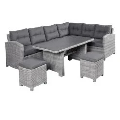 LC Garden Bilbao Dininglounge Geflecht Inkl. Kissen, Tisch Grau 11 LC Garden Bilbao Dininglounge Geflecht Inkl. Kissen, Tisch Grau -Gartenmöbelgeschäft 1093271 3