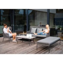 Stern Greta Loungeset 4-tlg. Aluminium/Rope Inklusive Kissen Anthrazit/Platin/Seidengrau