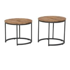 Siena Garden Baros 2er Set Beistelltische Aluminium/Teak Anthrazit -Gartenmöbelgeschäft 1102357 2