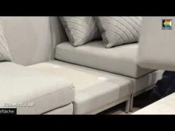 Kettler Ego Modular Gartensofa + Loungetisch Ø92cm Sunbrella Silber/Hellgrau Meliert