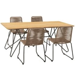 OUTLIV. Maranello Gartenmöbelset 5tlg Tisch 180x90cm Taupe