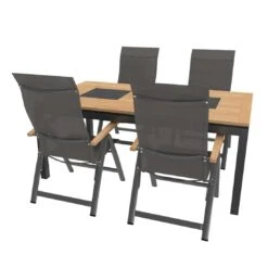 OUTLIV. Davos Gartenmöbelset 5-teilig Klappsessel Mit Linz Ausziehtisch 180/240x100 Cm Anthrazit/Grau -Gartenmöbelgeschäft 1173406 3