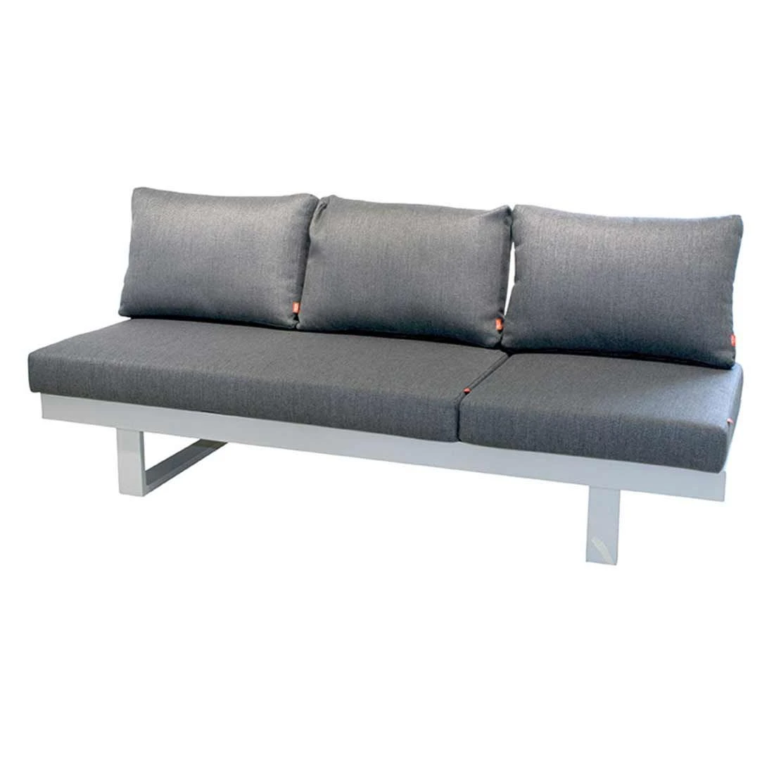 Siena Garden Avenia Loungebank 3-Sitzer Aluminium/Polypropylen Weiß Matt/Grau