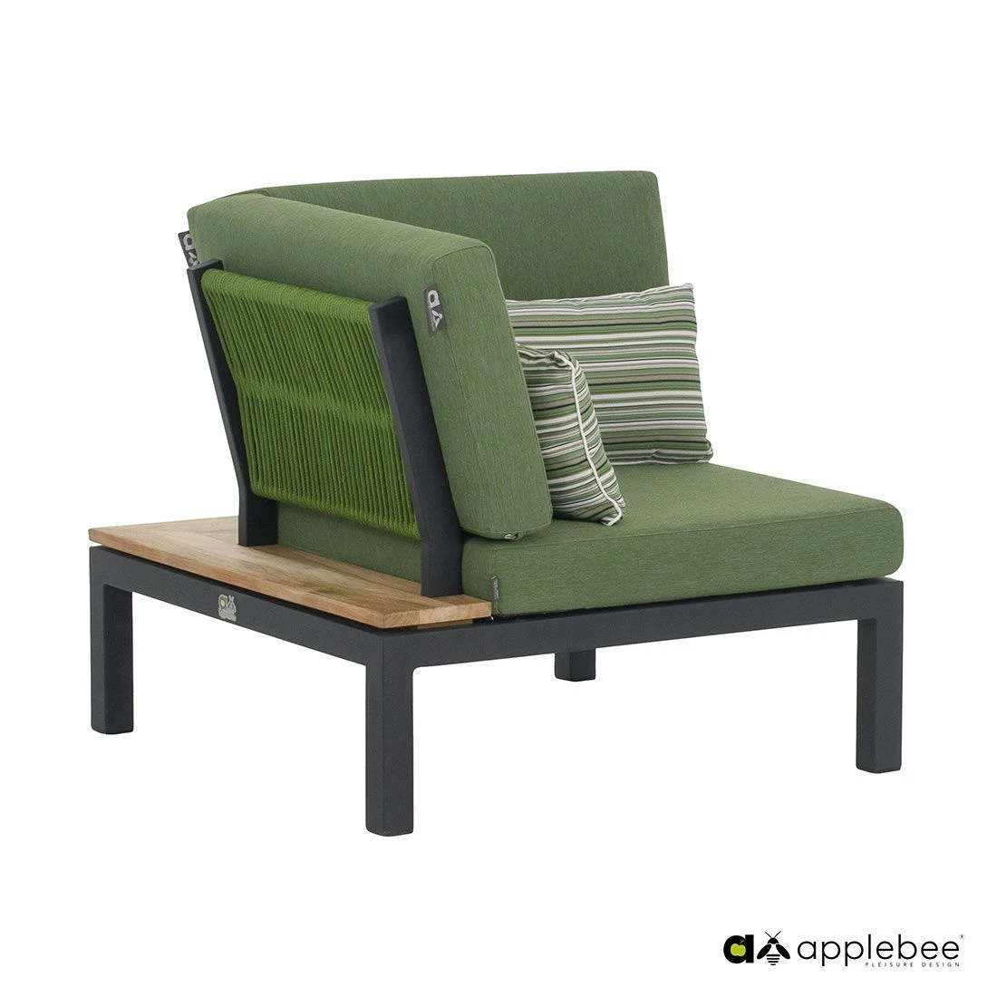 Apple Bee Pebble Beach Ecklounge 5-tlg. Aluminium/Bee Wett Black/Olive Green 4 Apple Bee Pebble Beach Ecklounge 5-tlg. Aluminium/Bee Wett Black/Olive Green – Bild 2