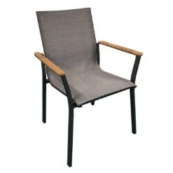 Zebra Lotus Stapelsessel Aluminium/Textilene Graphit/Dark Platinum