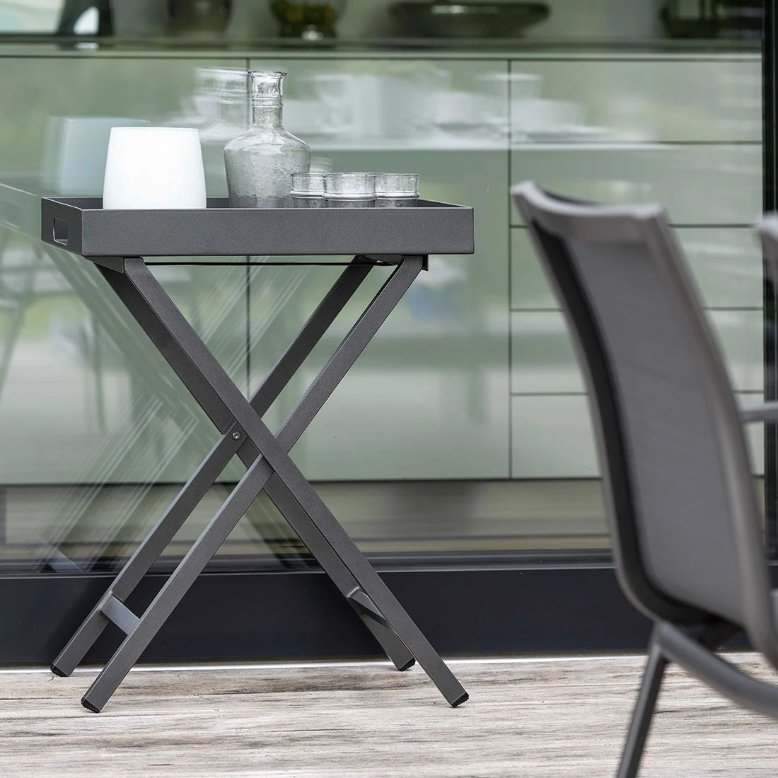 Stern Tabletttisch 60x40cm Aluminium Anthrazit 5 Stern Tabletttisch 60x40cm Aluminium Anthrazit – Bild 3