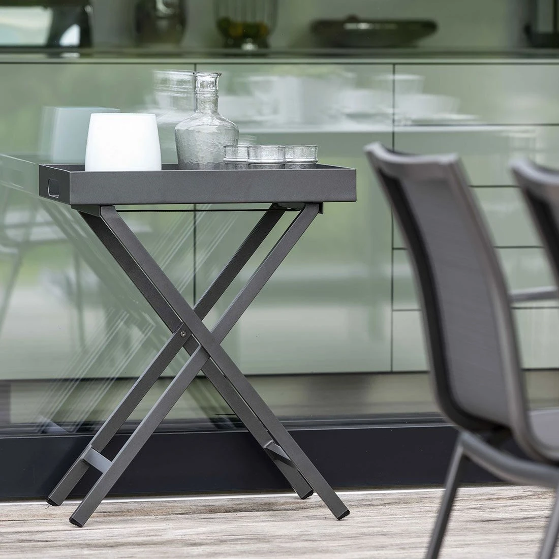 Stern Tabletttisch 60x40cm Aluminium Anthrazit 6 Stern Tabletttisch 60x40cm Aluminium Anthrazit – Bild 4