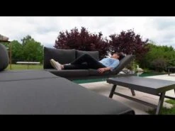 Sieger Auckland Gartensofa 2-tlg. Aluminium/Sunproof Graphit/Grau