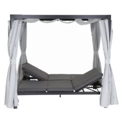 Siena Garden Waikiki Loungebett Inkl. Dach Aluminium/Textil Anthrazit/Hellgrau -Gartenmöbelgeschäft 1210696 3