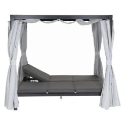 Siena Garden Waikiki Loungebett Inkl. Dach Aluminium/Textil Anthrazit/Hellgrau -Gartenmöbelgeschäft 1210696 4