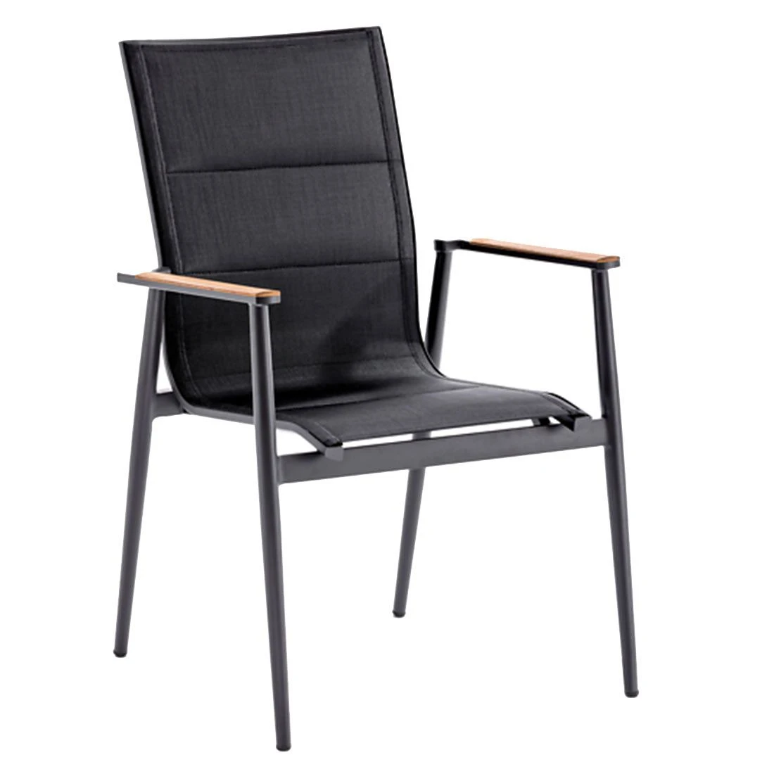 Niehoff Regg Hochlehnersessel Aluminium/Textilene Mit Teakarmlehnen Anthrazit 3 Niehoff Regg Hochlehnersessel Aluminium/Textilene Mit Teakarmlehnen Anthrazit