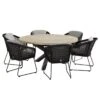 4Seasons Mila Gartenmöbel-Set 7-tlg. Mit Tisch Ø160cm Anthrazit/Teak -Gartenmöbelgeschäft 1217065 1