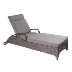 LC Garden Komido Gartenliege Aluminium/Geflecht Anthrazit/Omega Braun