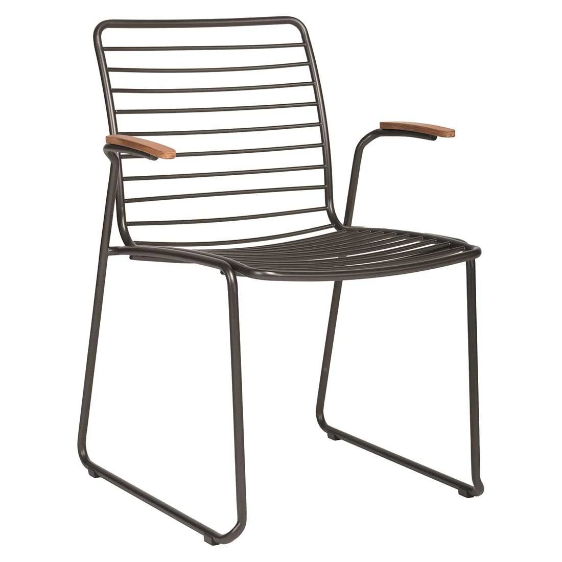Stern Levi Stapelsessel Edelstahl/Teakarmlehnen Anthrazit 3 Stern Levi Stapelsessel Edelstahl/Teakarmlehnen Anthrazit