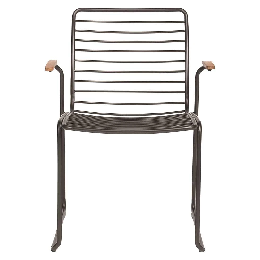Stern Levi Stapelsessel Edelstahl/Teakarmlehnen Anthrazit 4 Stern Levi Stapelsessel Edelstahl/Teakarmlehnen Anthrazit – Bild 2