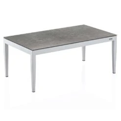 Kettler Sunny Loungetisch 110x60cm Aluminium/Glas Silber/Hellgrau