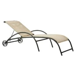 Vermobil Park Gartenliege Stahl/Textilene Antikgrau/Ecru