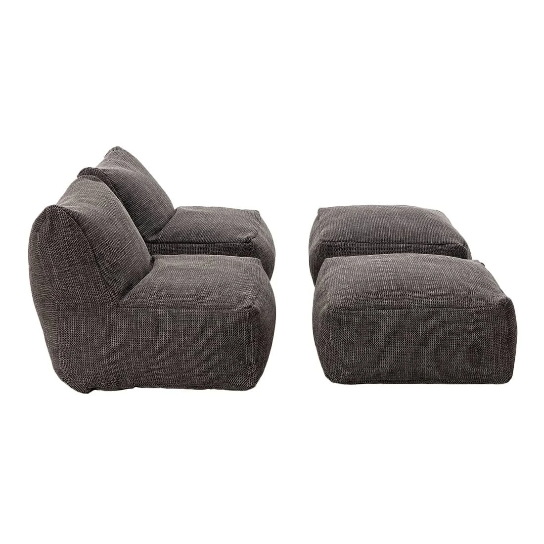 ROOLF Living Loungesesselset Inkl. Hocker Anthrazit 5 ROOLF Living Loungesesselset Inkl. Hocker Anthrazit – Bild 3