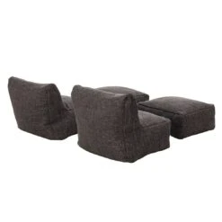 ROOLF Living Loungesesselset Inkl. Hocker Anthrazit 12 ROOLF Living Loungesesselset Inkl. Hocker Anthrazit -Gartenmöbelgeschäft 1304152 4