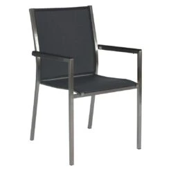 Stern Polaris Stapelsessel Edelstahl/Textilene Silbergrau