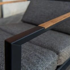 Trentino Loungeset 4-tlg. Edelstahl/Stoff Und Teak Armlehnen Grau Meliert 14 Trentino Loungeset 4-tlg. Edelstahl/Stoff Und Teak Armlehnen Grau Meliert -Gartenmöbelgeschäft 1342883 5