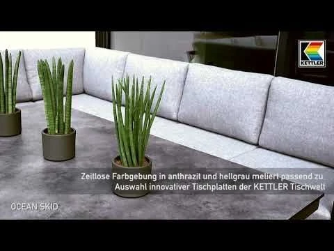 Kettler Ocean Skid Dininglounge 8-tlg. Aluminium/Olefin Anthrazit/Hellgrau Meliert 3 Kettler Ocean Skid Dininglounge 8-tlg. Aluminium/Olefin Anthrazit/Hellgrau Meliert