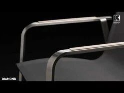 Kettler Diamond Stapelsessel Edelstahl/Outdoorgewebe Anthrazit/Teak