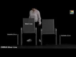 Kettler Cirrus Silver Line Stapelsessel Aluminium/Outdoorgewebe Silber/Anthrazit-Grau