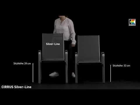 Kettler Cirrus Silver Line Stapelsessel Aluminium/Outdoorgewebe Silber/Anthrazit-Grau 3 Kettler Cirrus Silver Line Stapelsessel Aluminium/Outdoorgewebe Silber/Anthrazit-Grau