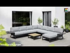 Kettler Ocean Skid Platform Gartensofa Mit Ablagetisch 61x27x24cm Aluminium/Olefin Grau