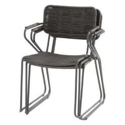 4Seasons Swing Stapelstuhl Edelstahl/Rope Anthrazit -Gartenmöbelgeschäft 4seasons swing stapelstuhl aluminium rope 1356864 5