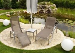 Karasek Florida Gesundliege Aluminium/Textilene Champagner/Taupe -Gartenmöbelgeschäft 657649 2