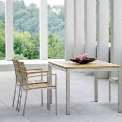 Stern Savona Stapelsessel Edelstahl/Teak Natur -Gartenmöbelgeschäft 698679 2