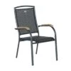 Hartman Raffaelo Stapelsessel Aluminium/Textilene Mit Teak-Armlehnen Xerix -Gartenmöbelgeschäft 709844 1