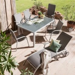 Best Palermo Klappsessel Aluminium/Textilene Silber/Anthrazit -Gartenmöbelgeschäft 811638 5