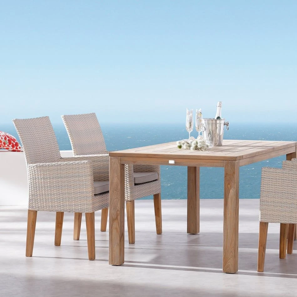 Best Alicante Gartensessel Teak/Geflecht Alabaster 4 Best Alicante Gartensessel Teak/Geflecht Alabaster – Bild 2