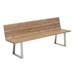 Niehoff Nova Gartenbank 200cm Edelstahl Profilkufe/Teak Recycelt Edelstahl/Teak Recycelt