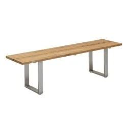 Niehoff Nemo Gartenbank 180cm Edelstahl Profilkufe/Teak Silber/Natur
