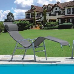 Karasek Grenada Gesundliege Stahlrohr/Textilene Platin/Taupe -Gartenmöbelgeschäft 849599 3