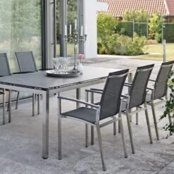 Stern Evoee Stapelsessel Edelstahl/Textilene Silber/Silbergrau -Gartenmöbelgeschäft 875427 3