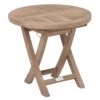 Zebra Poker Beistelltisch Ø50 Cm Teak Mit Edelstahlbeschlägen Natur -Gartenmöbelgeschäft 877451 1