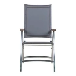 Zebra One Klappsessel Edelstahl/Textilene Silber/Dark Grey -Gartenmöbelgeschäft 903015 3