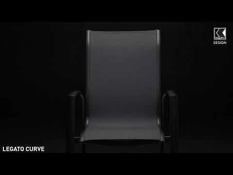 Kettler Legato Curve Stapelsessel Aluminium/Textilene Anthrazit 3 Kettler Legato Curve Stapelsessel Aluminium/Textilene Anthrazit