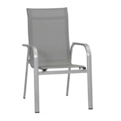 MWH Fabulo Stapelsessel Aluminium/Textilene Silber/Grau