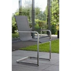 Stern Evoee Freischwinger Edelstahl/Textilene Silber/Silbergrau -Gartenmöbelgeschäft 926577 11