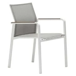 Zebra Bee Stapelsessel Aluminium/Textilene Weiß/Light Grey